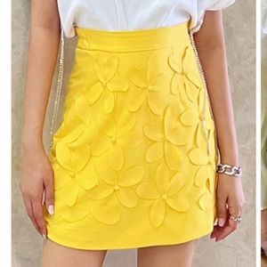 Floral Mini Skirt with flower patch detail